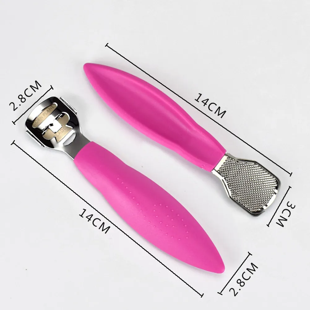 Stainless Steel Foot Scraper Set 2pcs – Callus Remover for Dead Skin, Pedicure Tool for Home & Salon Use