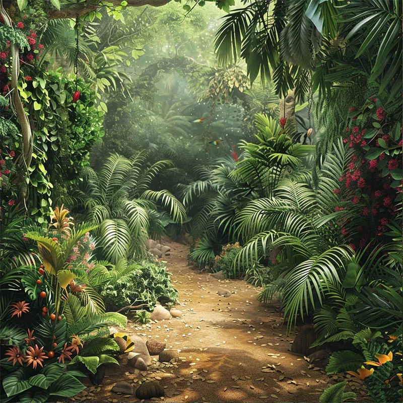 Mehofond Jungle Safari Animal Backdrop Kid Birthday Party Palm Leave Maternity Portrait Wild Forest Tiger Decor Photo Background