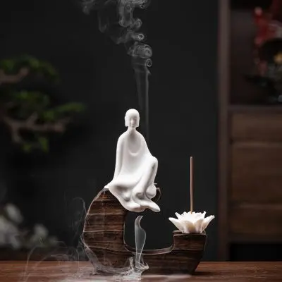 Zen Wax Burner Incense Holder Buddhist Supplies Sandalwood Incense Stand Room Fragrance Zapach Do Domu Ornaments for Home