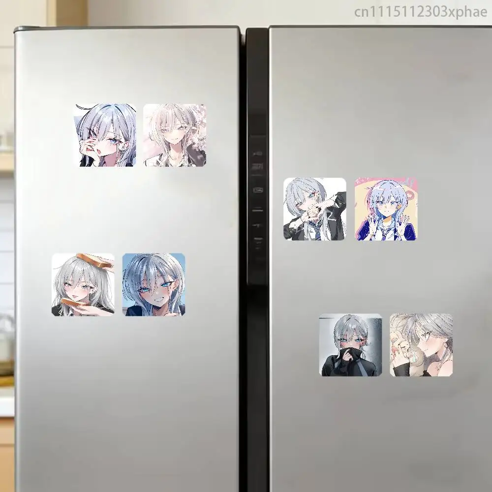 M-Mio Haimiya Senpai 2PCS Square Decorative Fridge Magnet Magnetic Sticker, Kitchen Refrigerator Decor Travel Souvenir Gift