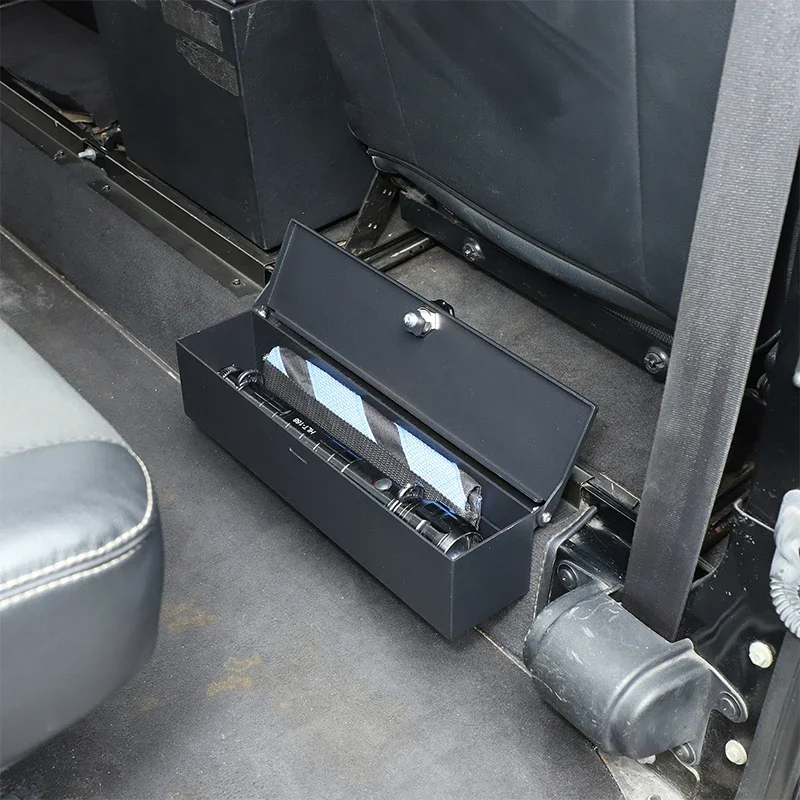 For Land Rover Defender 110 2004-2018 Aluminum Alloy Car Rear Seat Safe Storage Box with Password Lock Interior Accessories