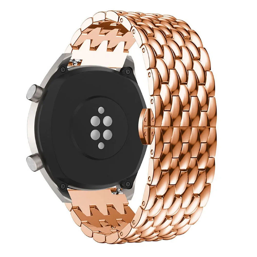 18/20/22mm Dragon Scale Band For Amazfit GTS/2/2e/3/4 Mini/GTR /GTR2/3/4/Pro Bip Metal Bracelet Huawei Watch 4/3GT5/4/3/2 Strap