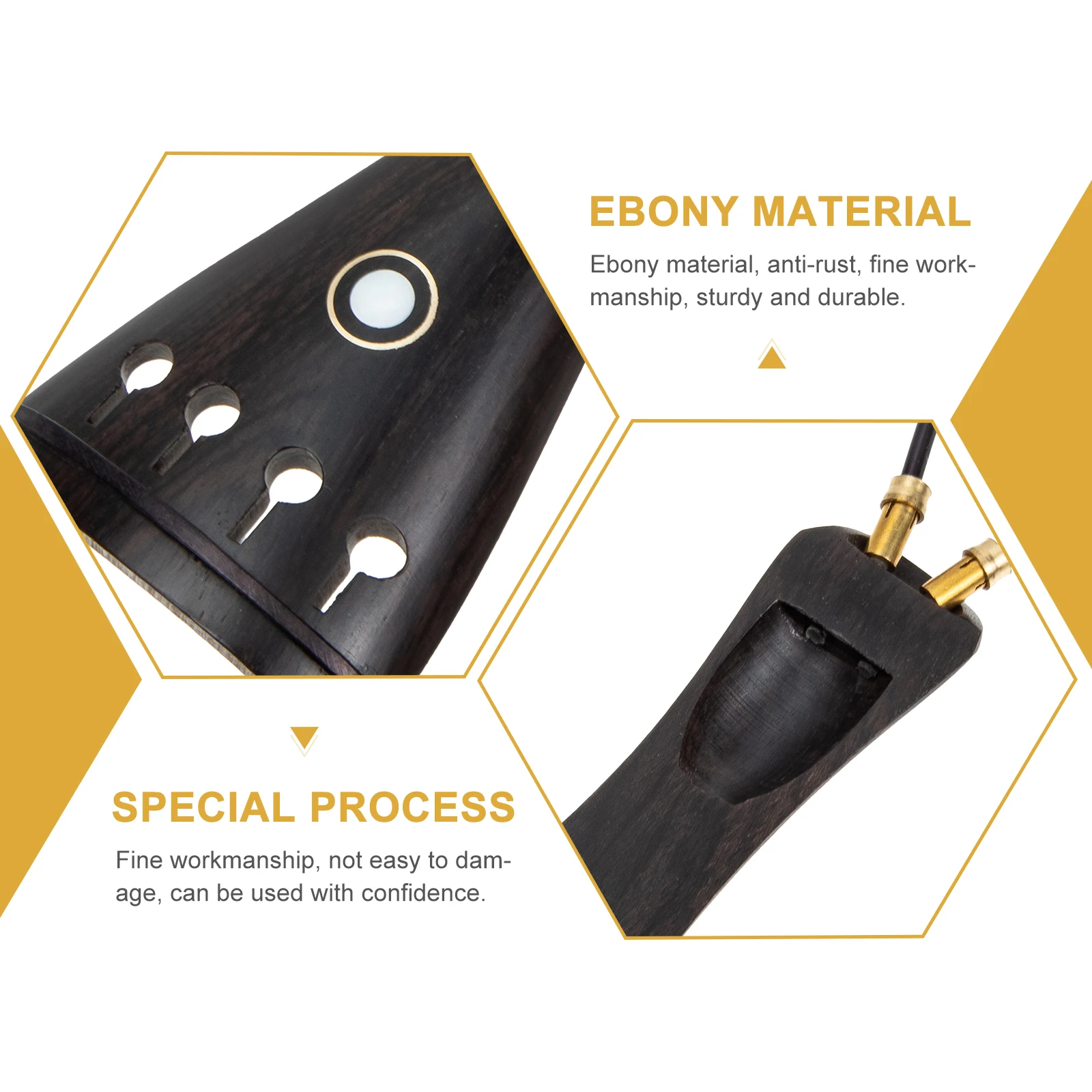 

1 set 1 Set For Durable Practical Ebony Violin Pull Sturdy Durable Violin Tailpiece Triangle Tailpiece With Tail Rope