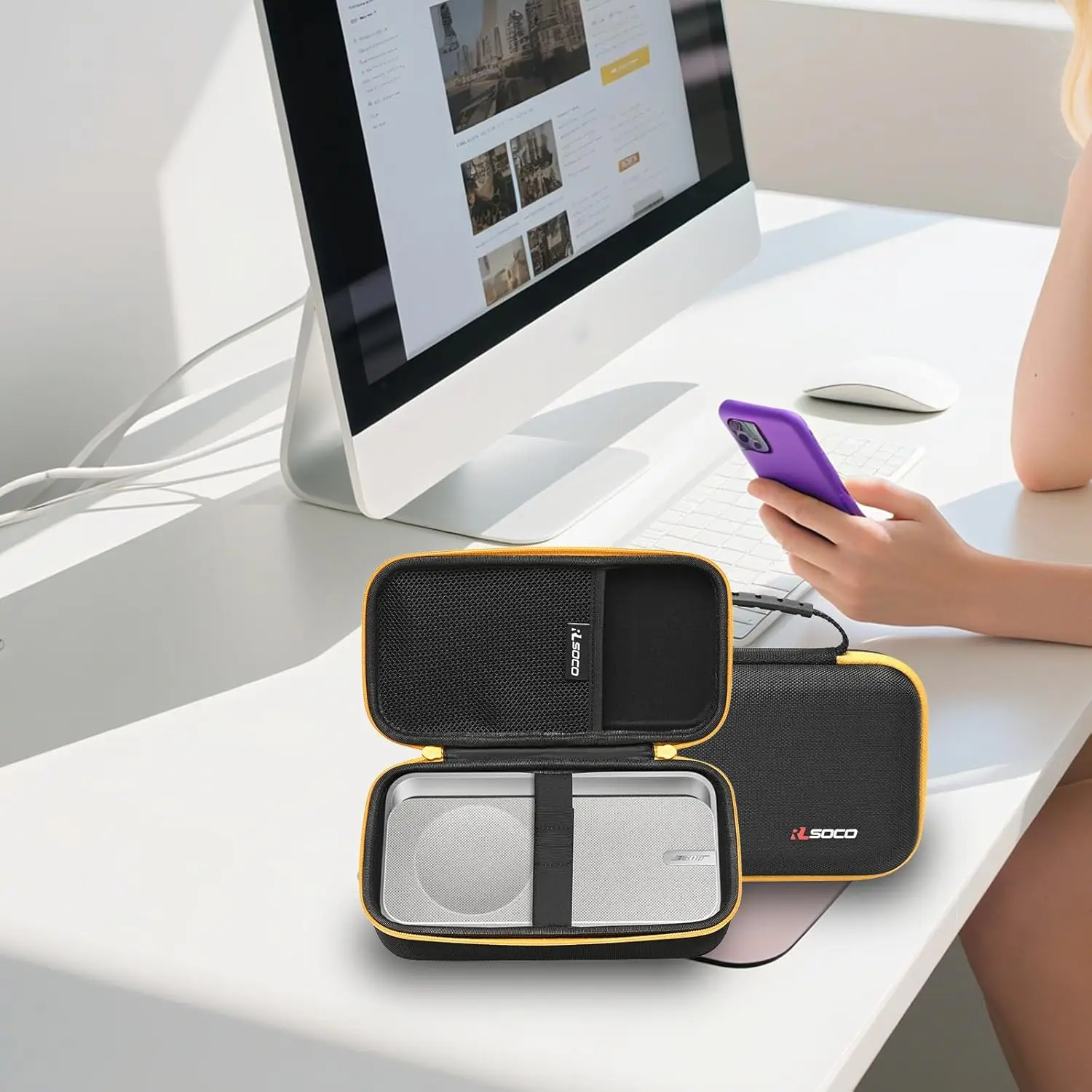 Estuche Rígido RLSOCO para Altavoz Bose SoundLink Home, Portátil e Inalámbrico Bluetooth, Diseño Compacto con Bolsa con Cierre YKK