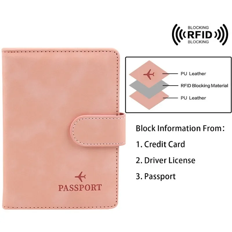 Women Men RFID Passport Cover Business ID Bank Card Passport Covers Holder PU Leather Passport Holder Case Travel Accessories