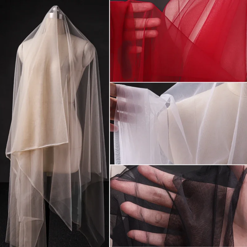 Miękka, jednolita, przędza mgiełkowa, organza, siatka, tkanina na suknię ślubną, ozdoby do włosów, akcesoria odzieżowe, materiał na odzież, DIY, szycie.