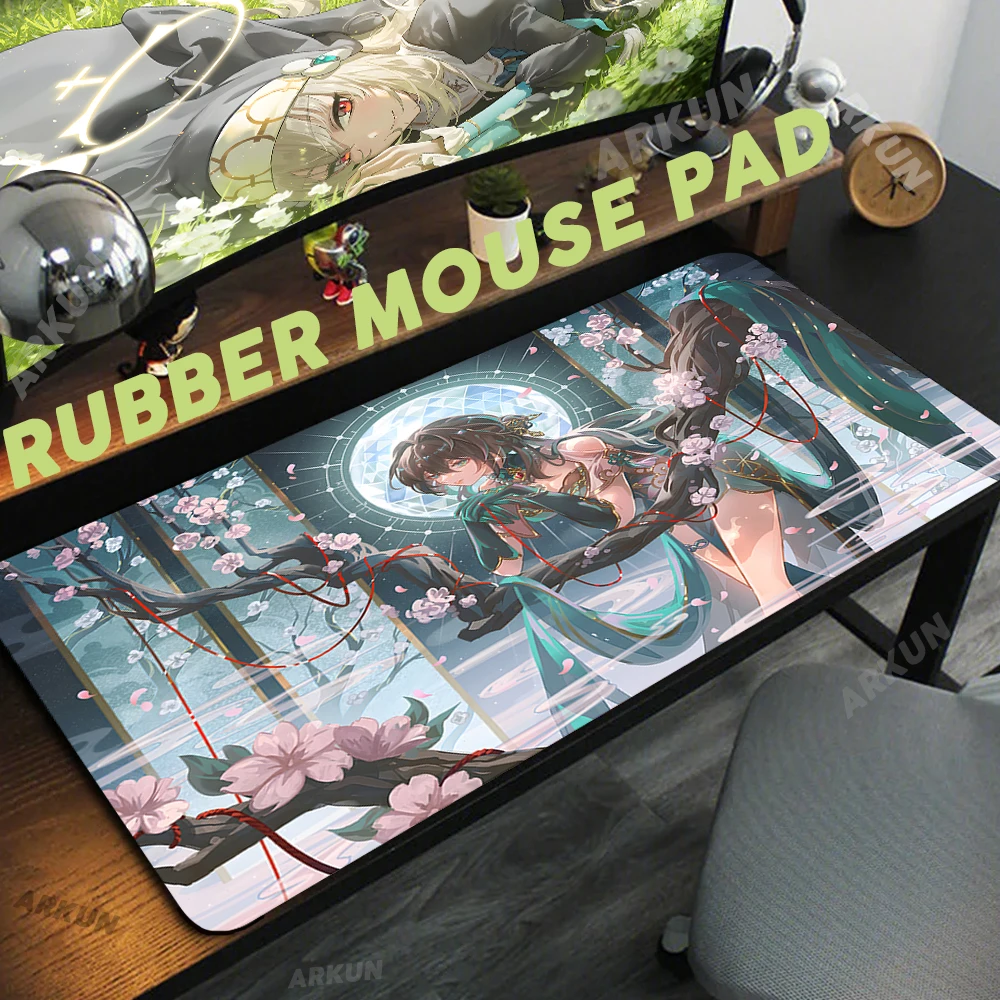 

Popular Honkai Star Rail Kawaii Cute Girl Ruan Mei Mouse Pad Large Gaming Mousepad Gamer XXL 900x400 Table Keyboard Laptop Mat