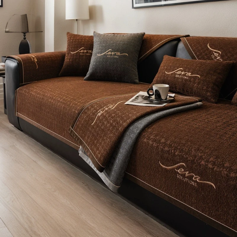 

Чехол для дивана из синели, детский коврик для домашних животных, защитный нескользящий чехол для дивана, четырехсезонный универсальный чехол для дивана для декора гостиной, коврик