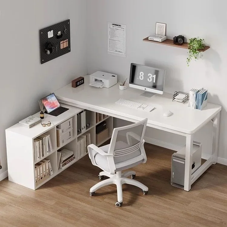 Desk Student study table Household bedroom Corner bookcase Integrated table against the wall Desk Multifunctional corner desk