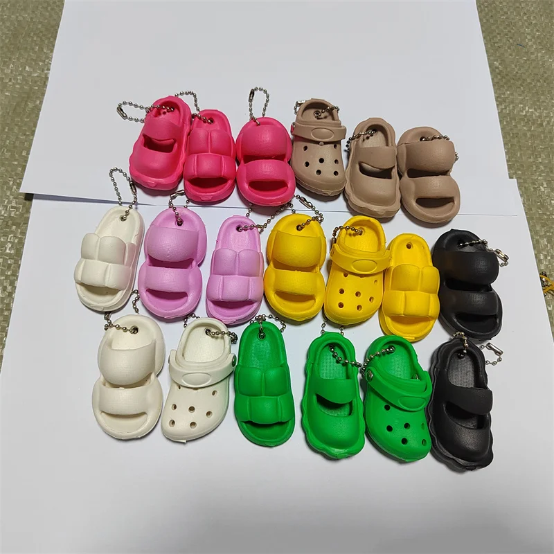 Funny Cute Eva Clog Shoe Accessory Buckle Creative Mini Slipper Button Diy Keychain Schoolbag Pendant Garden Shoes Accessories