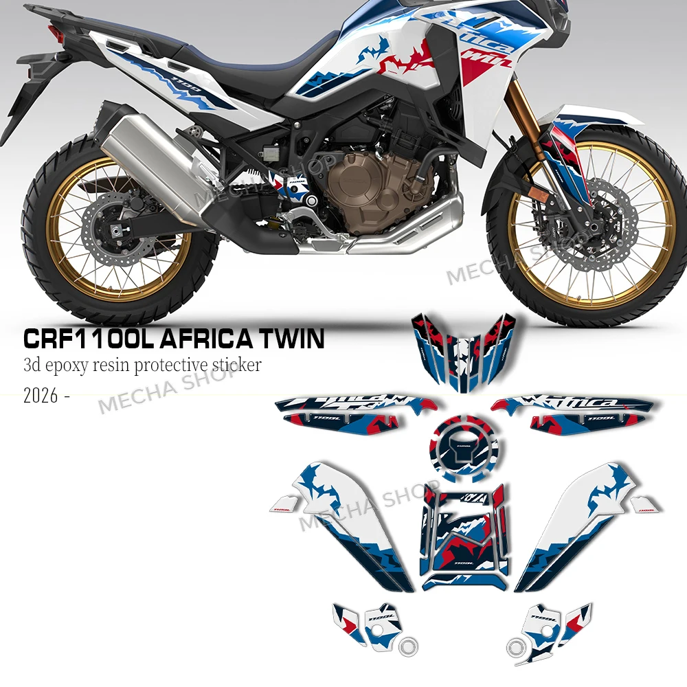 

3D Stickers Complete Graphic Kit For Africa Twin CRF 1100 L 2026 CRF1100 Accessories
