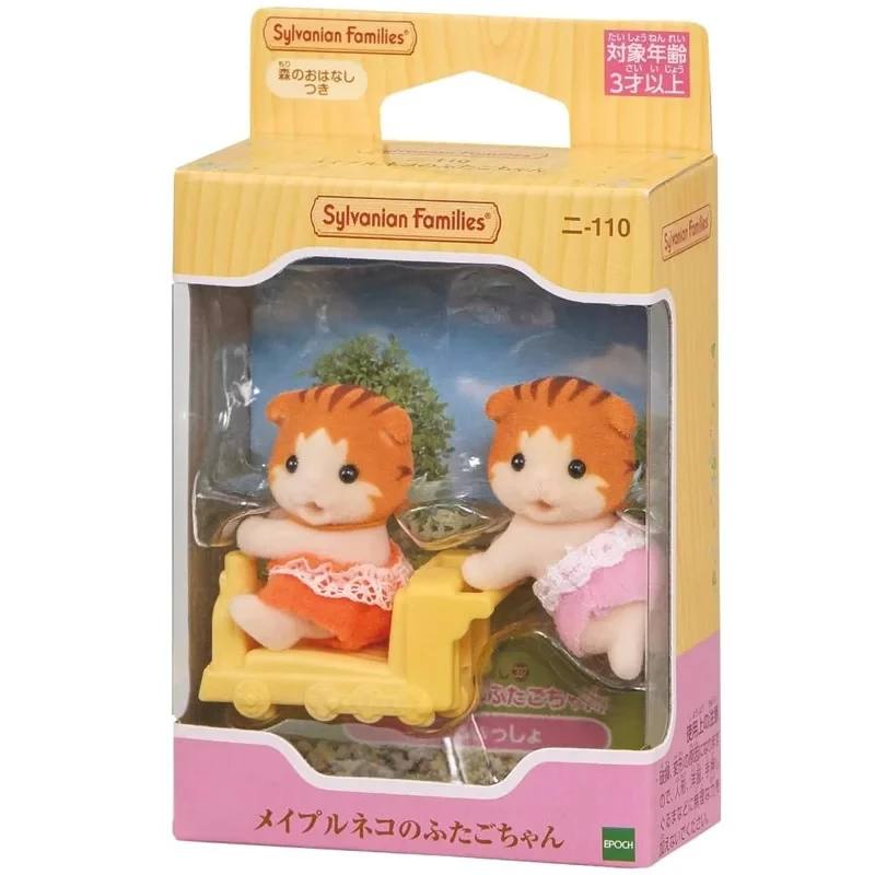 Caliente nuevo patrón Sylvanian familias Anime Mini bebé Serie arce gato gemelos figuras flocado muñeca niña juguete regalo de Navidad regalos de cumpleaños