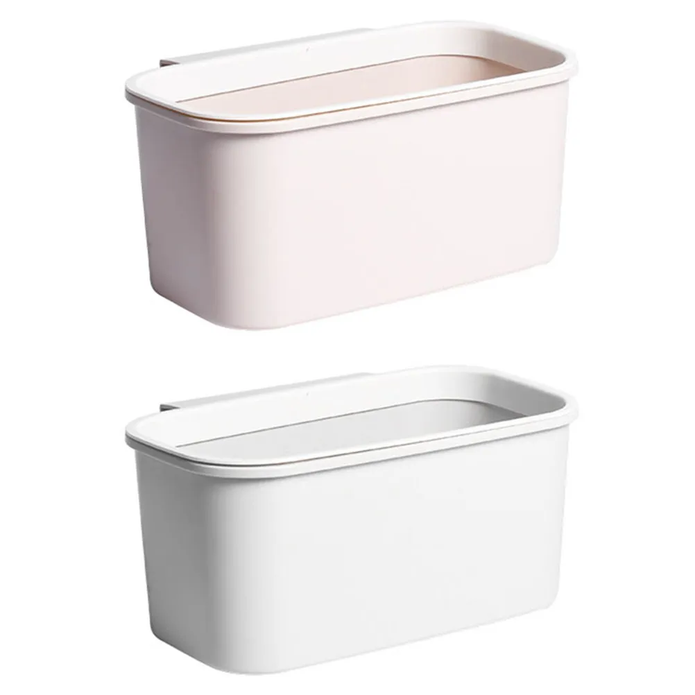 2Pcs Desktop Hanging Trash Can Small Space Friendly Mini Rubbish Bin for Paper Towels Bread Crumbs Office Dormitory Desk