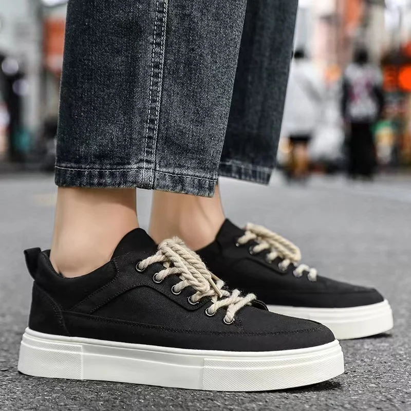 

Free Shipping Men Shoes Black Vulcanized Sneakers Boys Cheap Flat Comfortable Shoe for Men Spring and Summer 2023 Mans Sneakers