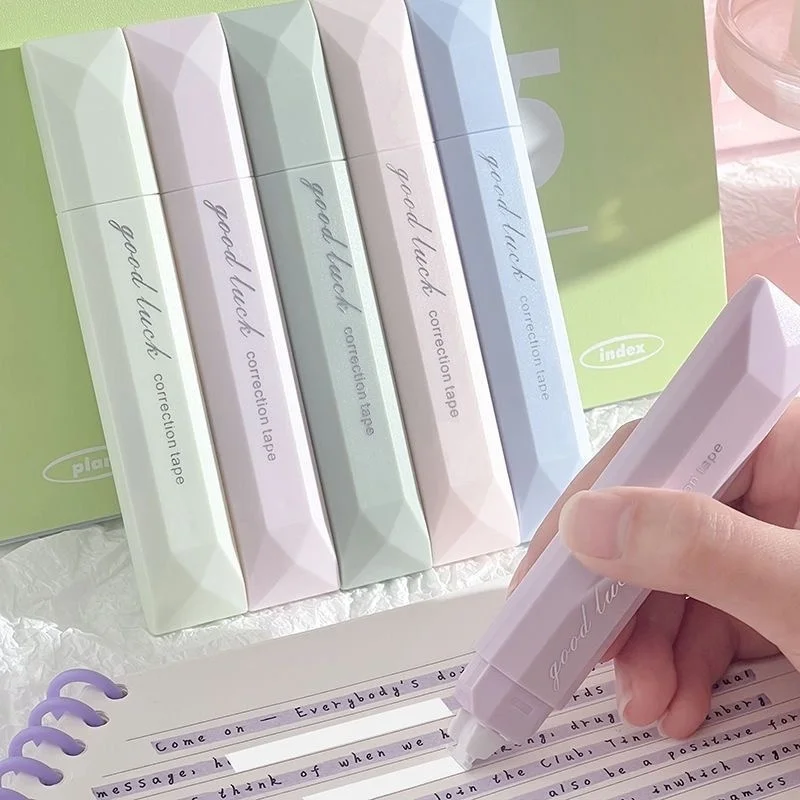5 قطعة قلم شريط تصحيح صامت ناعم سعة كبيرة شريط مستمر للاستخدام المكتبي والمدرسة مستلزمات الطلاب تصميم لطيف