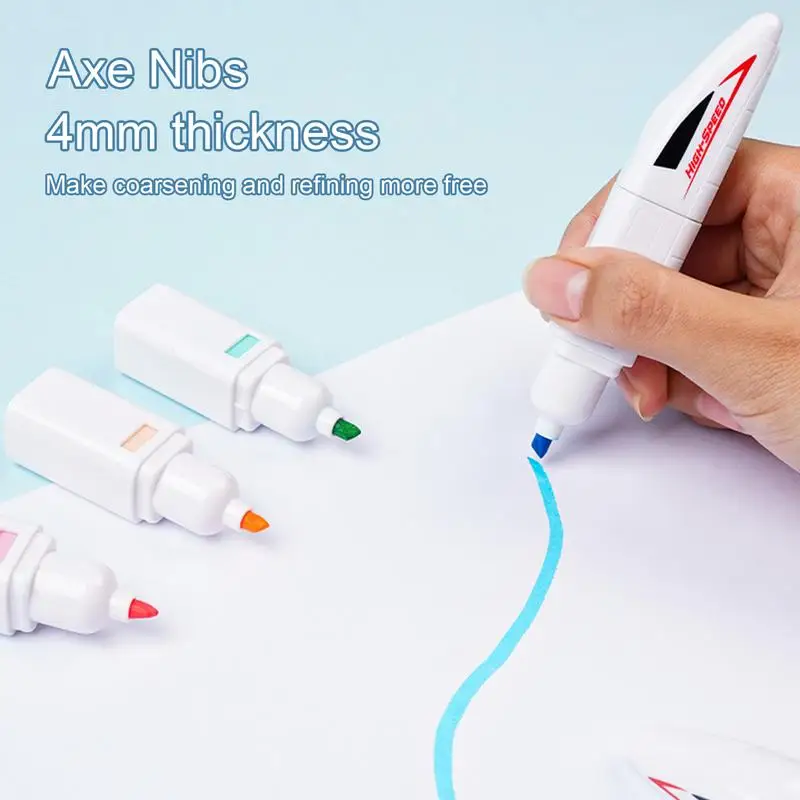 다채로운 기차 모양 하이라이터 펜, 학교 하이라이터, 미적 마커, 어린이를 위한 컬러 하이라이터 세트, 4 in 1