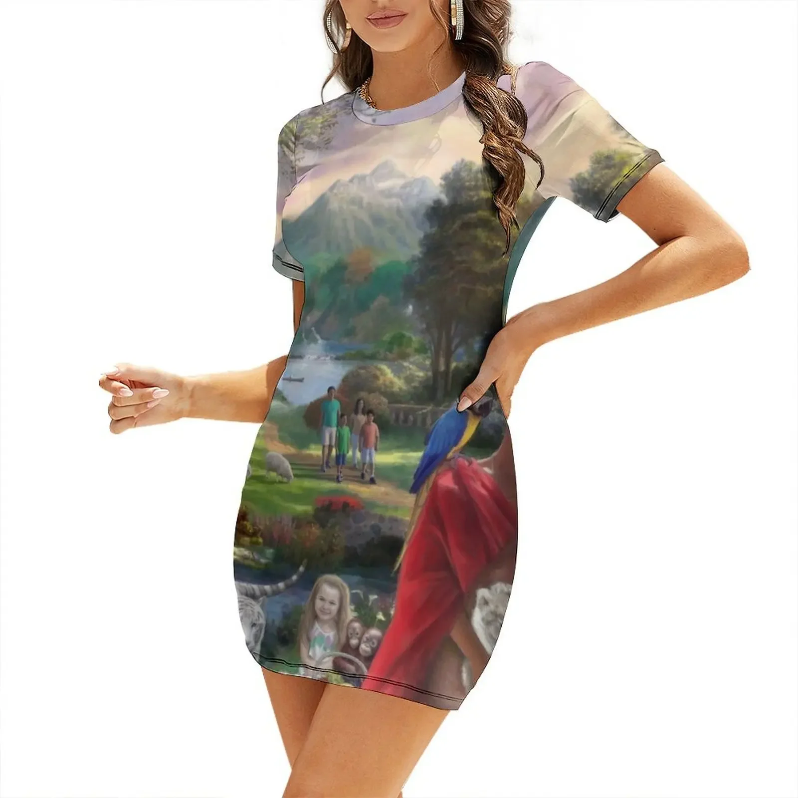 

Paradise Park Short-Sleeved Dress dresses for woman 2026 luxury women's party dress evening prom luxury dresses