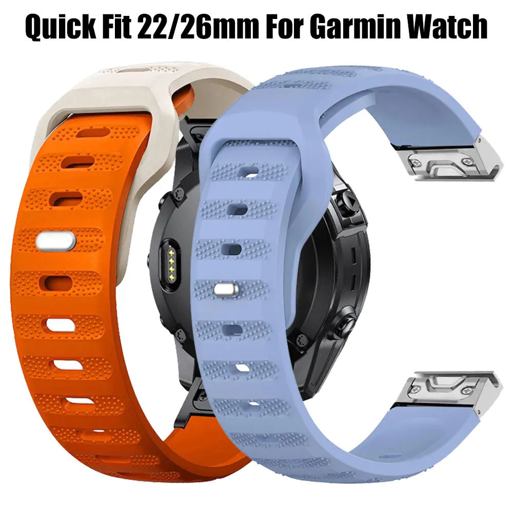 QuickFit 22 mm 26 mm Lückenarmband für Garmin Fenix 8 E 7 7X 6X Pro 5XPlus Epix Pro Gen 2 47 mm 51 mm/Enduro 3 Silikonarmband