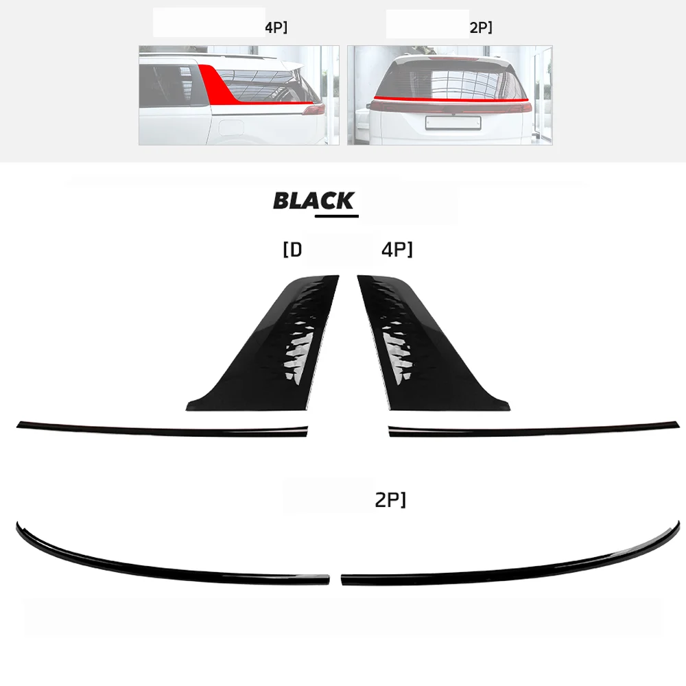 6PCS For KIA Carnival KA4 2022-2026 Car Window Decorative Strip Rear Side Panel Cover D-pillar Window Strip Trim Accessories