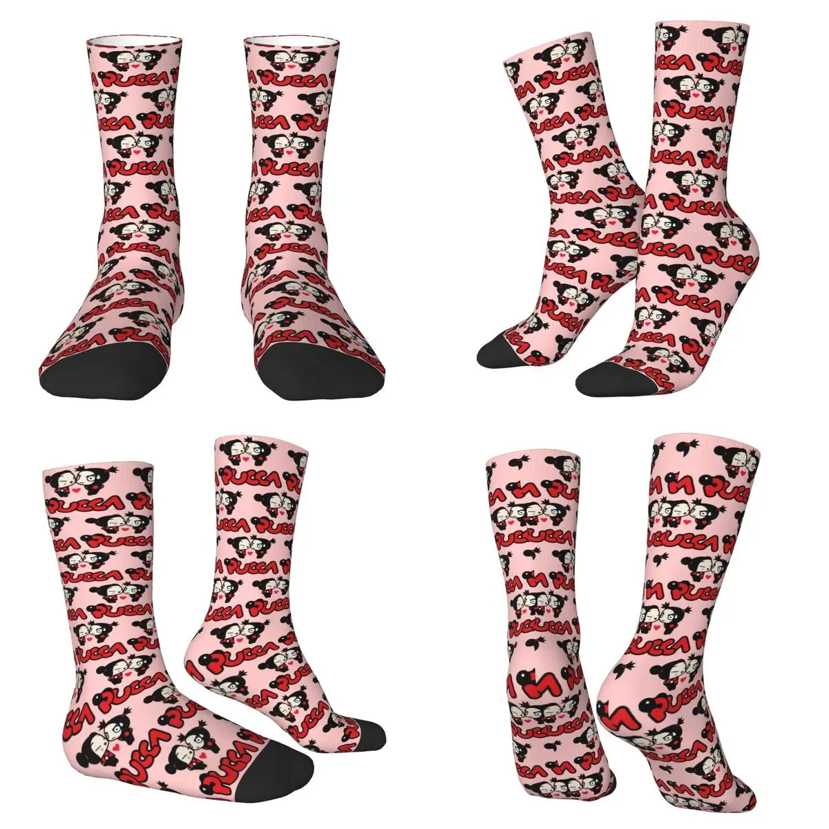 Cartoon Garu Pucca Animation Socks Harajuku High Quality Stockings All Season Long Socks for Unisex Valentine's Day Gifts