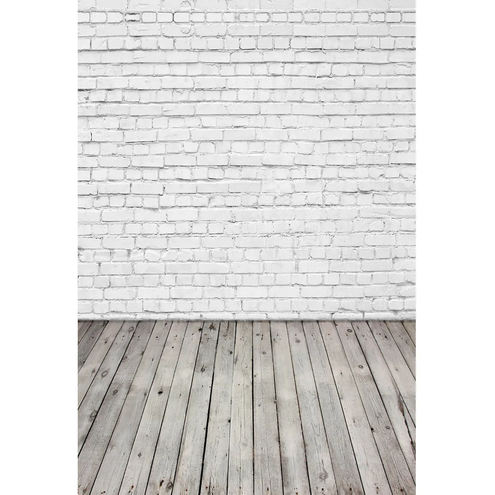 Three-dimensional Vintage Brick Wall Backdrops Newborn Birthday Portrait Background Cake Smash Wooden Floor Splicing Photography