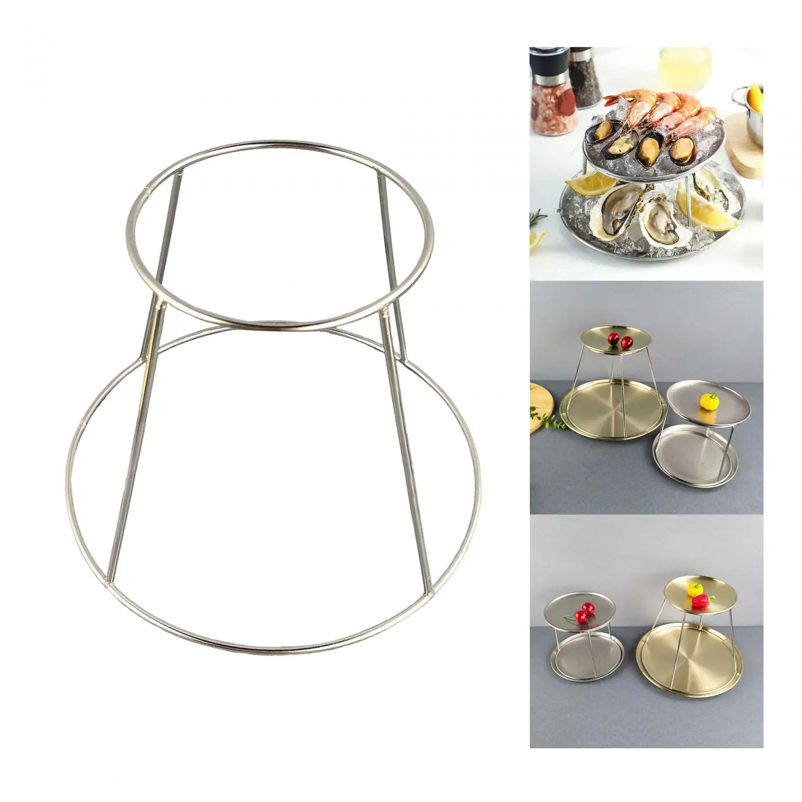 Tray for Snack Plate Holder Round Stainless Steel Plate Holder Fine Workmanship