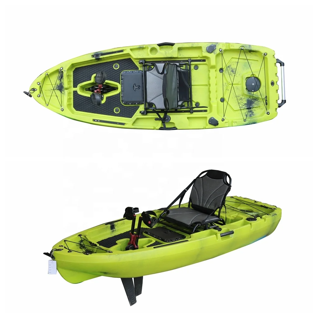 Vicking 2.5M Rotomolded Single Pedal Kayak With Rudder System Sit-on-Top Fishing Boat Wholesale LLDPE Plastic CE 3PCS Kayak Hull