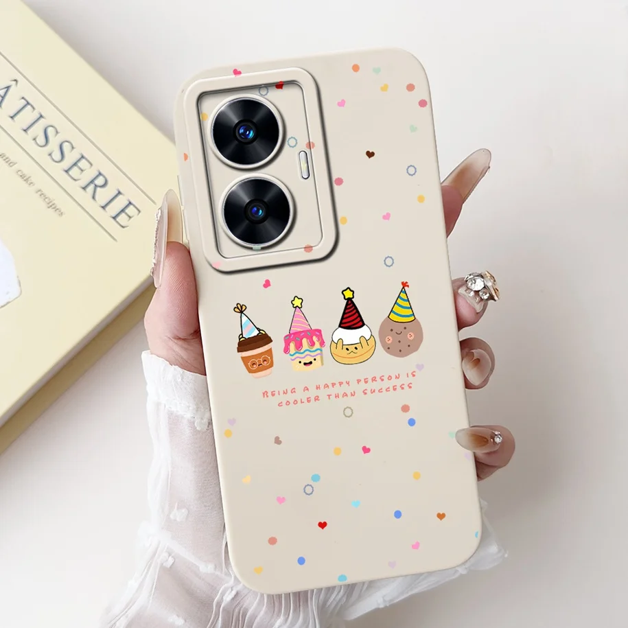 For Realme C55 Case RMX3710 Cover Lovely Avocado Silicon Camera Lens Protective Phone Cover For Realme C55 C 55 RealmeC55 Bumper