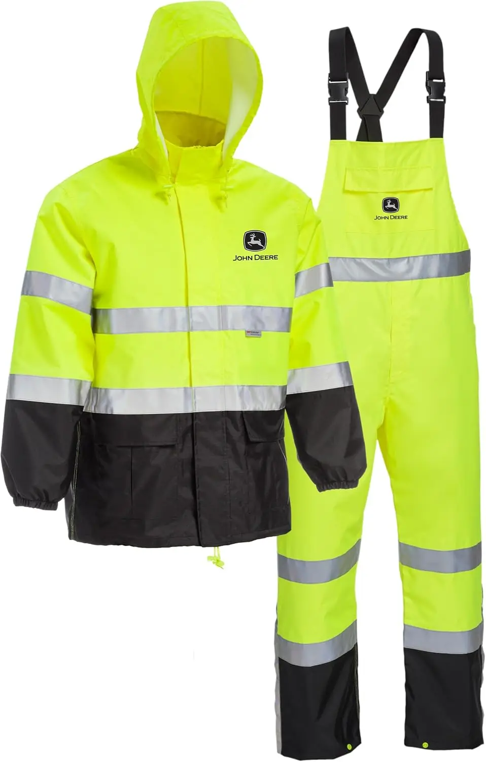 

Hi-Visibility Rain Suit, ANSI Class 3, Poly Oxford with PU Backing, Hi-Vis Yellow/Black