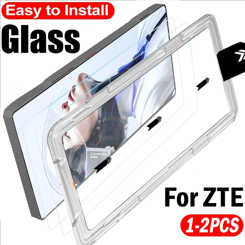 

1-2Pcs Dust Free Easy Installation Screen Protector for ZTE nubia RedMagic 11 pro+ 10S 9S 8S 10 Air 9 8 Pro Tempered Glass Cover
