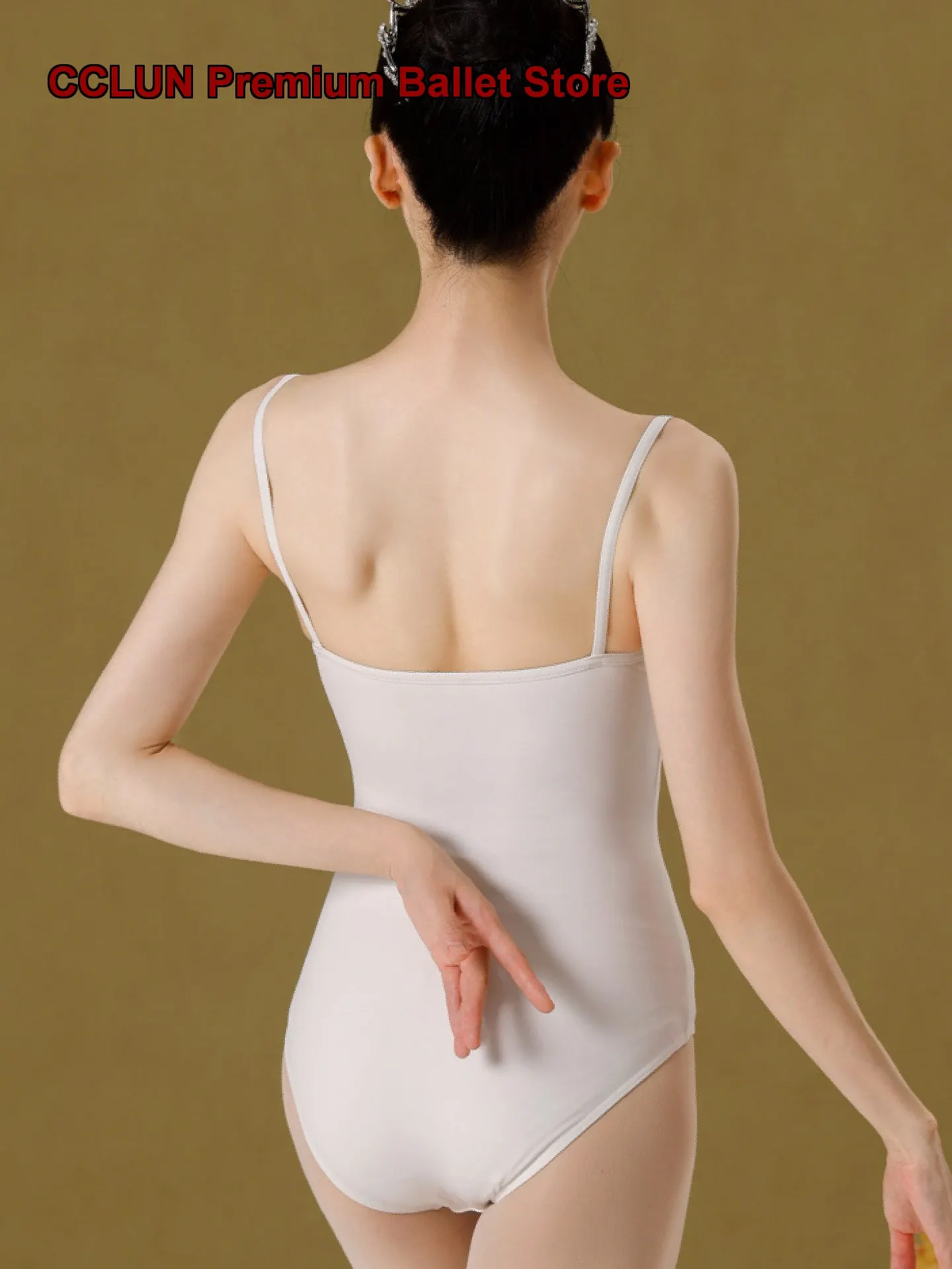 Women's Adult Basic Spaghetti Strap One-Piece Leotard Practice Leotard Art Exam Body Suit Gymnastics Leotard