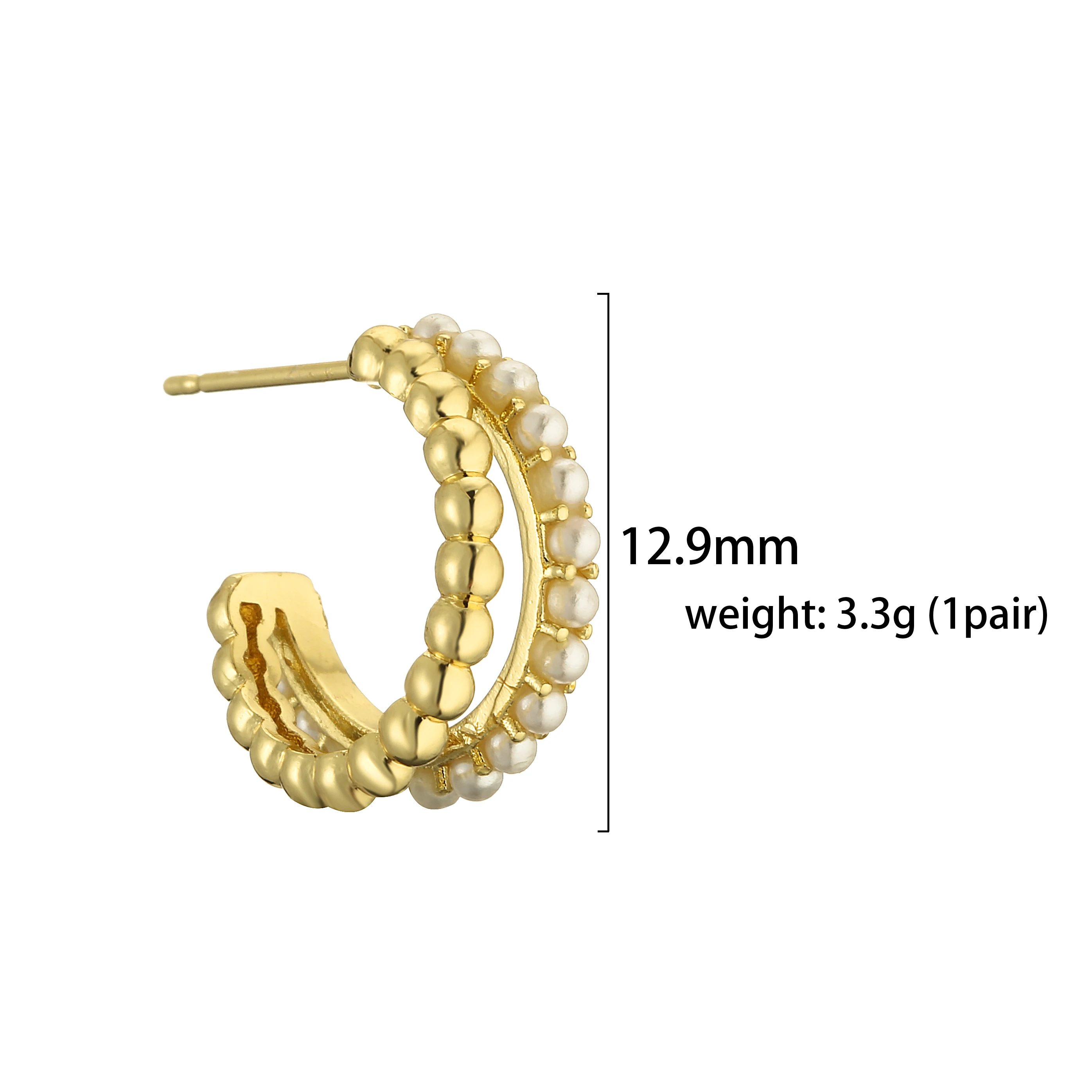 HECHENG,Elegant Artificial Pearl Brass Hoop Earrings New Fashion Jewelry Party Sweet Accessories For Woman Gift