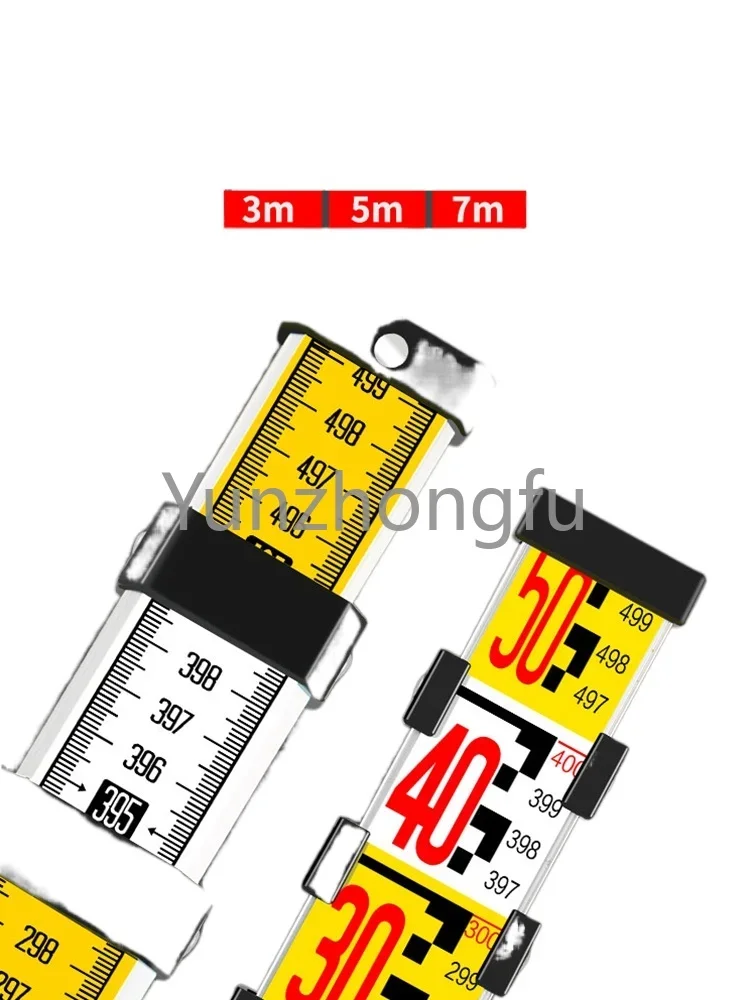 

Thickened 5 meters tower ruler 3 5 meters 7 meter ruler, aluminum alloy altimer, level level, level measuring ruler tool