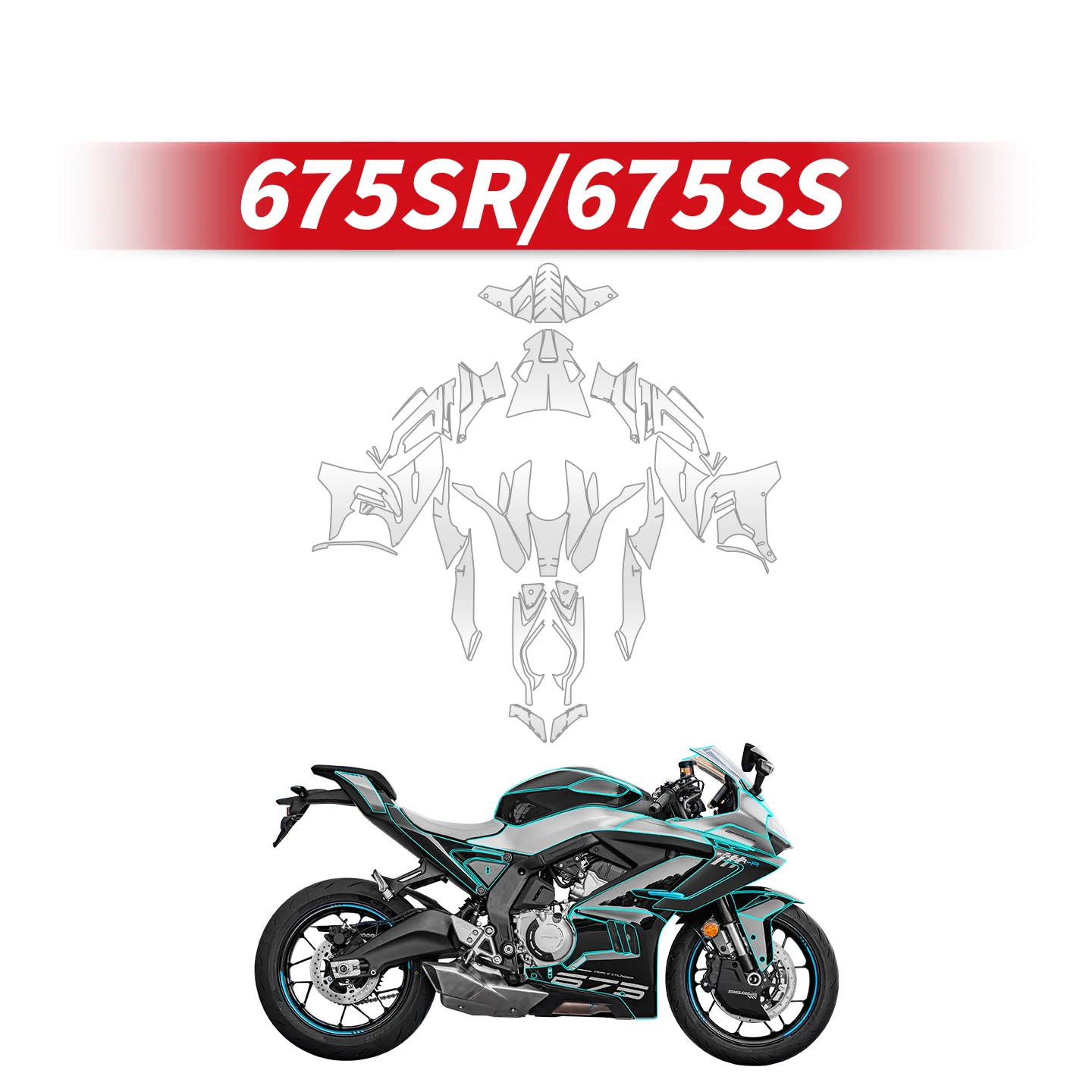 

For CFMOTO 675SR Motorcycle Lamp Accessories Transparent Protective Film Bike Headlight And Taillight Refit Stickers Decal