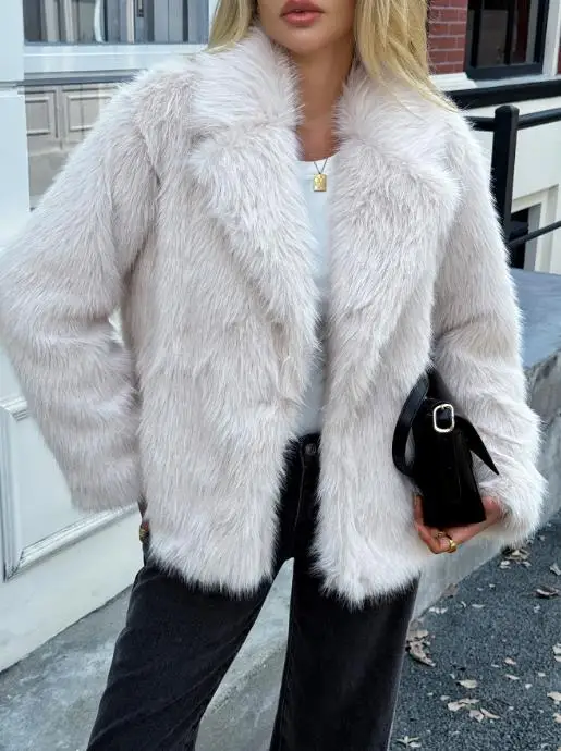 

Термальное теплое отпускное флисовое пальто с длинными рукавами для женской одежды, темпераментное осенне-зимнее женское модное повседневное пальто