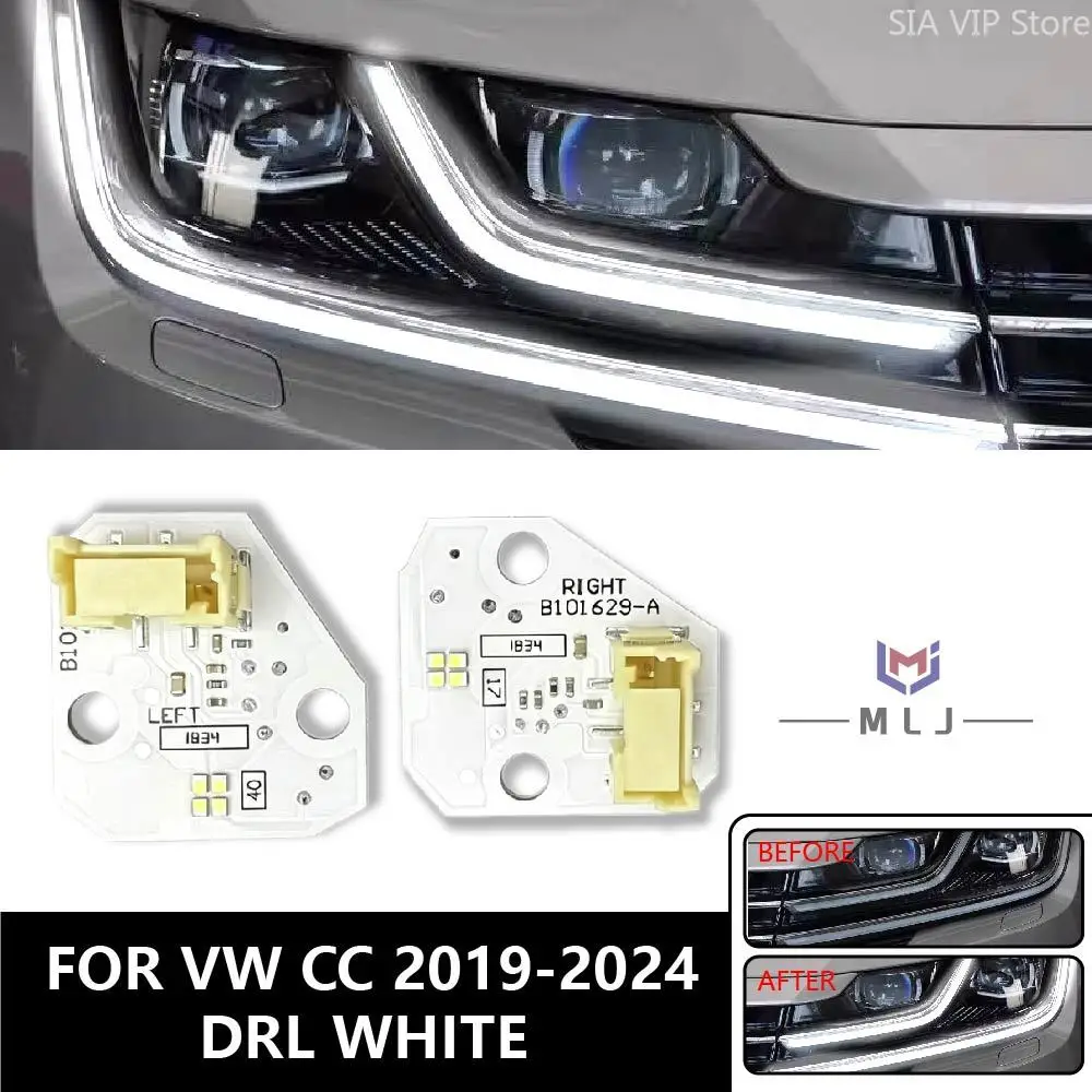FOR VOLKSWAGEN CC 2019-2024 LED Headlight Daytime Running Light White Light Source Chip Angel Eye DRL PCB Board Car Accessories