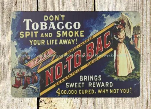 Quit Smoking no-to-bac don't tobacco metal tin sign retro signs