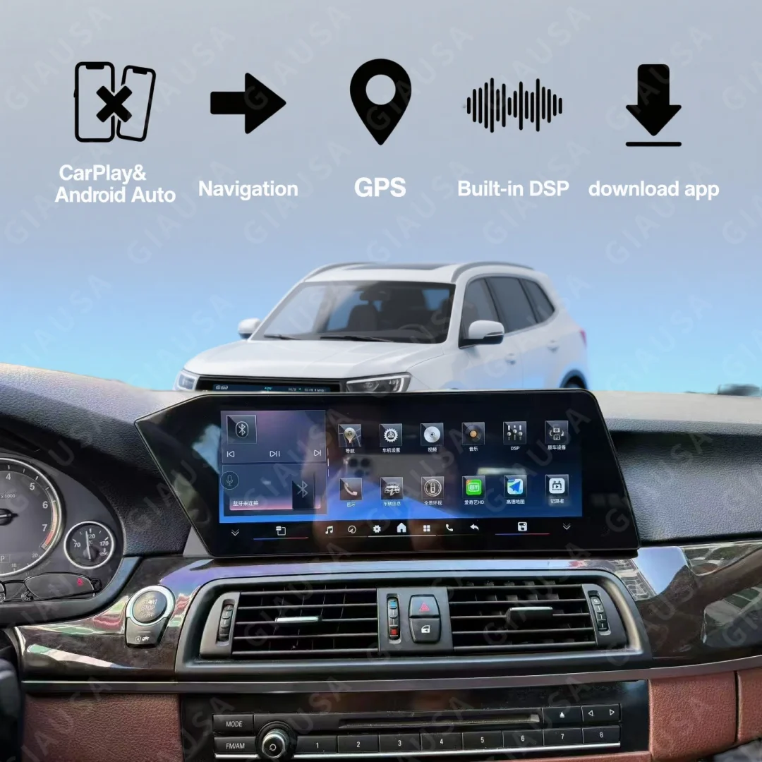 12.3inch Screen For BMW 5 Series/GT F10 F11 F18 F07 2011-2017 NBT/CIC CarPlay Android Multimedia Navigation Player Stereo GPS