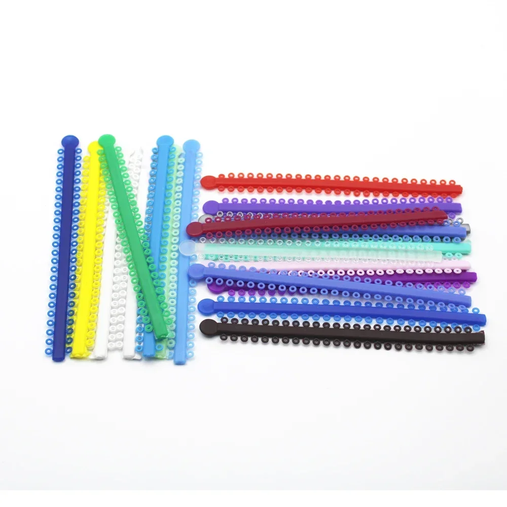 1Pack=1000PCS/20Sticks Dental Orthodontic Elastic Ligature Ties Bands for Brackets Braces Colourful to Choose