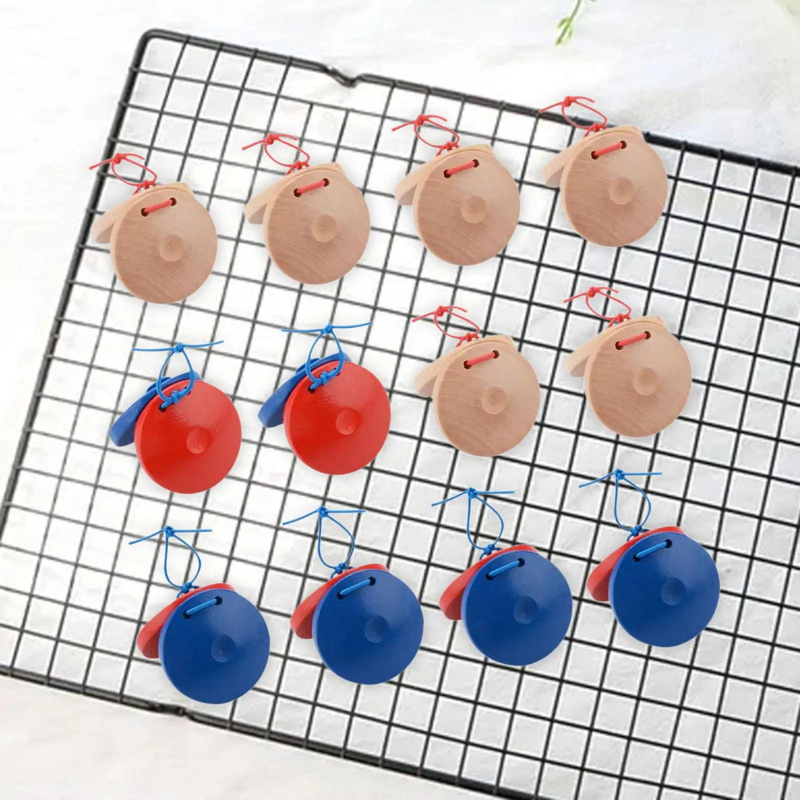 

12Pcs Wooden Percussion Instrument Hand Finger Castanets for Children Party