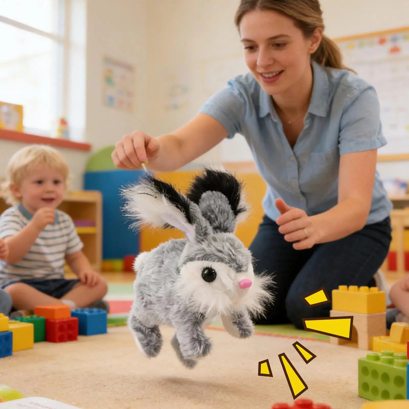 New Simulation Electric Rabbit Pet Toys Cute Electric Rabbit Interactive Toys Gift for Toddlers Birthday Plush Carrot Bunny Toys