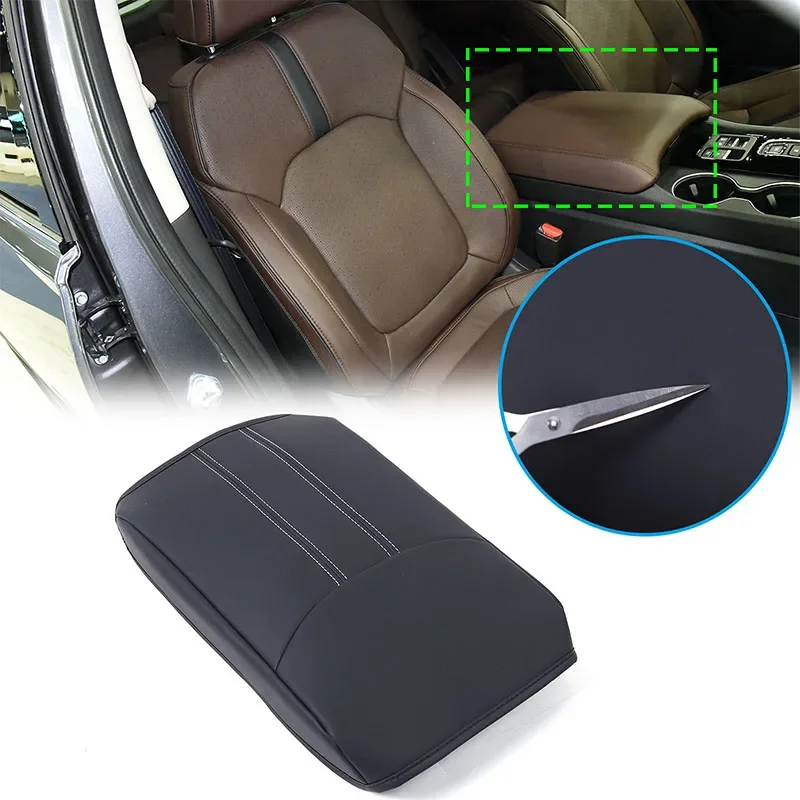 

For Honda Pilot 2023 2024 Leathers Black Center Console Pad Armrest Box Cover Cushion Protector Parts Car Accessories