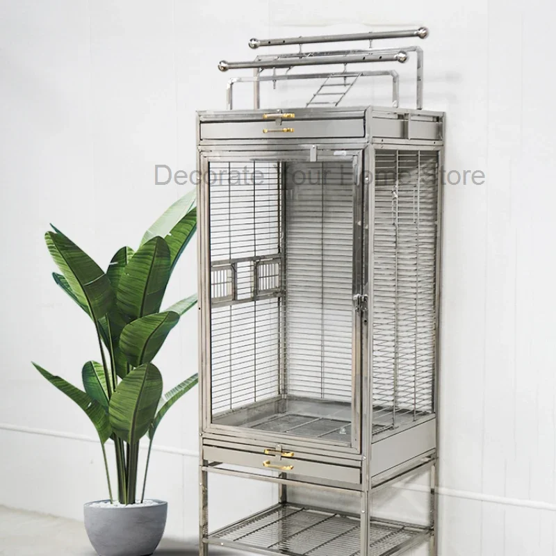 

Parrot Mochila Bird Cage Stainless Steel Toys Feeder Nest Birdcage Accessories Palomas Gabbia Per Uccelli Pet Supplies CY50BC