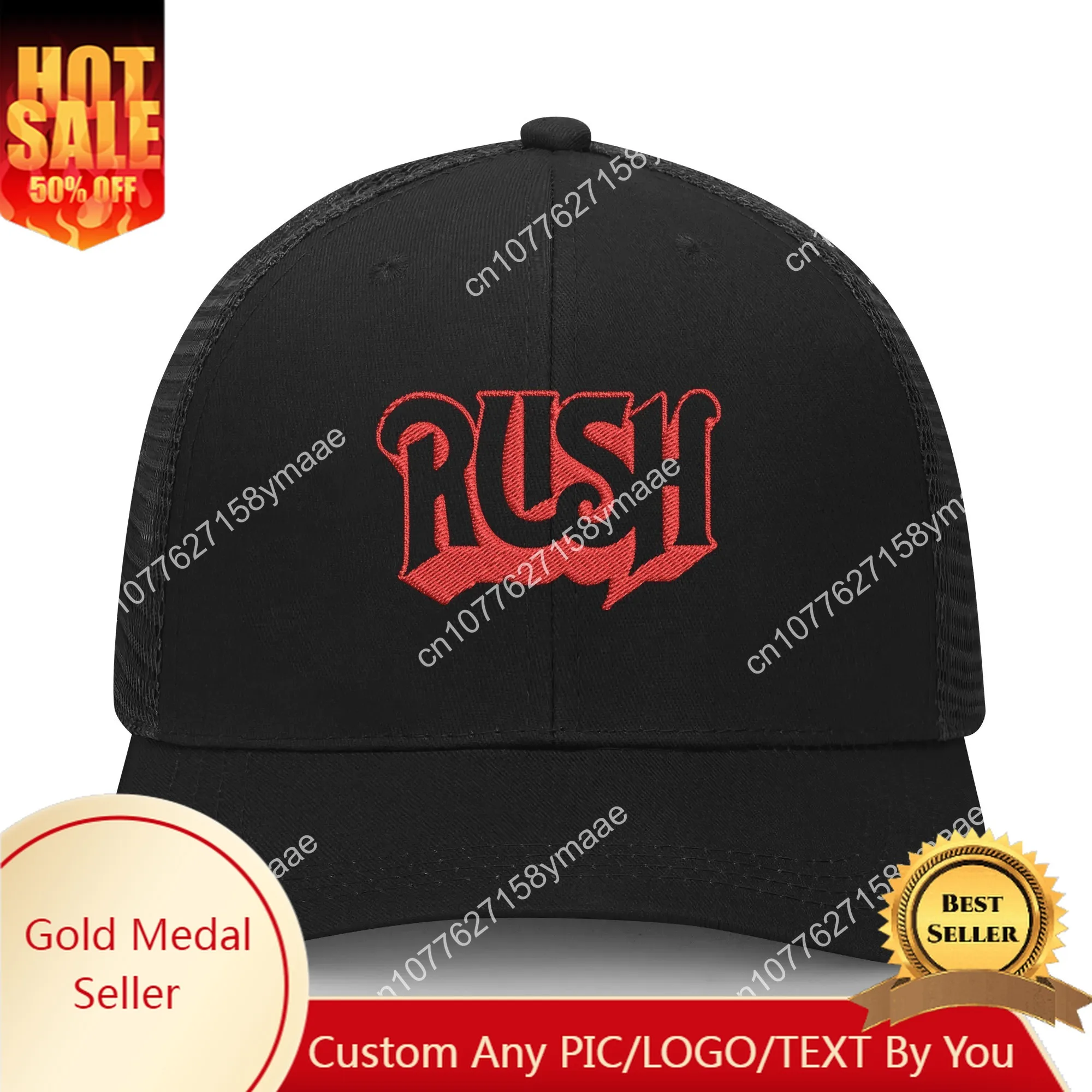 

Rush Band Pop Metal Rock Embroidery Hat Mens Womens Sports Baseball Hat Hip Hop Breathable Summer Headwear Custom Made Caps Logo