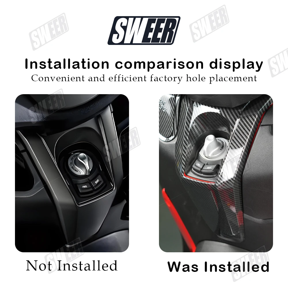 Motorcycle Start Lock Carbon Fiber Cover Compatible With Yamaha NMAX125 NMAX155 2020-2024 Electric Door Lock Protective Cover