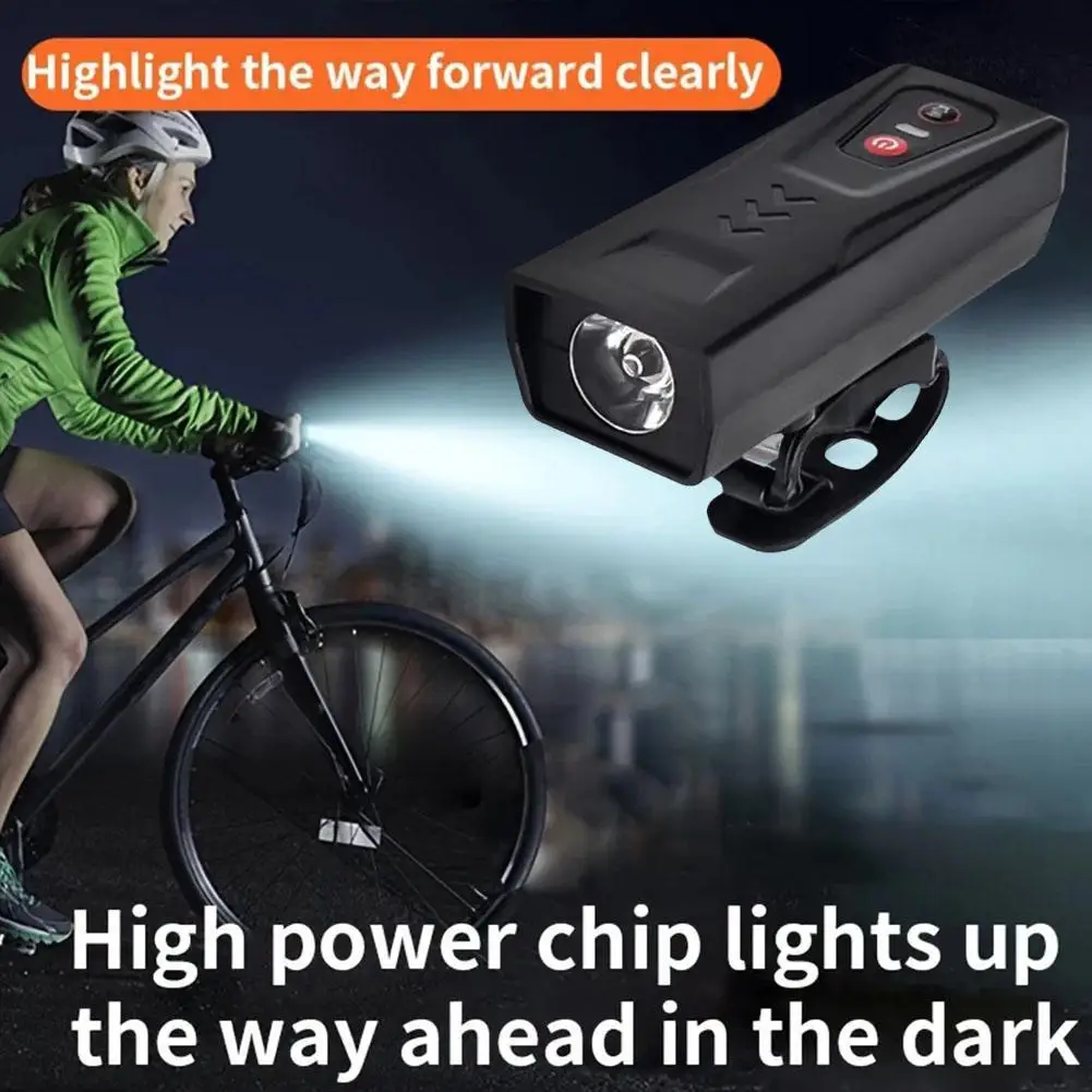 Bike 2-in-1 Horn Headlight USB500 Mah Multi-functional Tool Outdoor Safety Light Accessories Mode 3 Night Warning Cycling R Z5E5