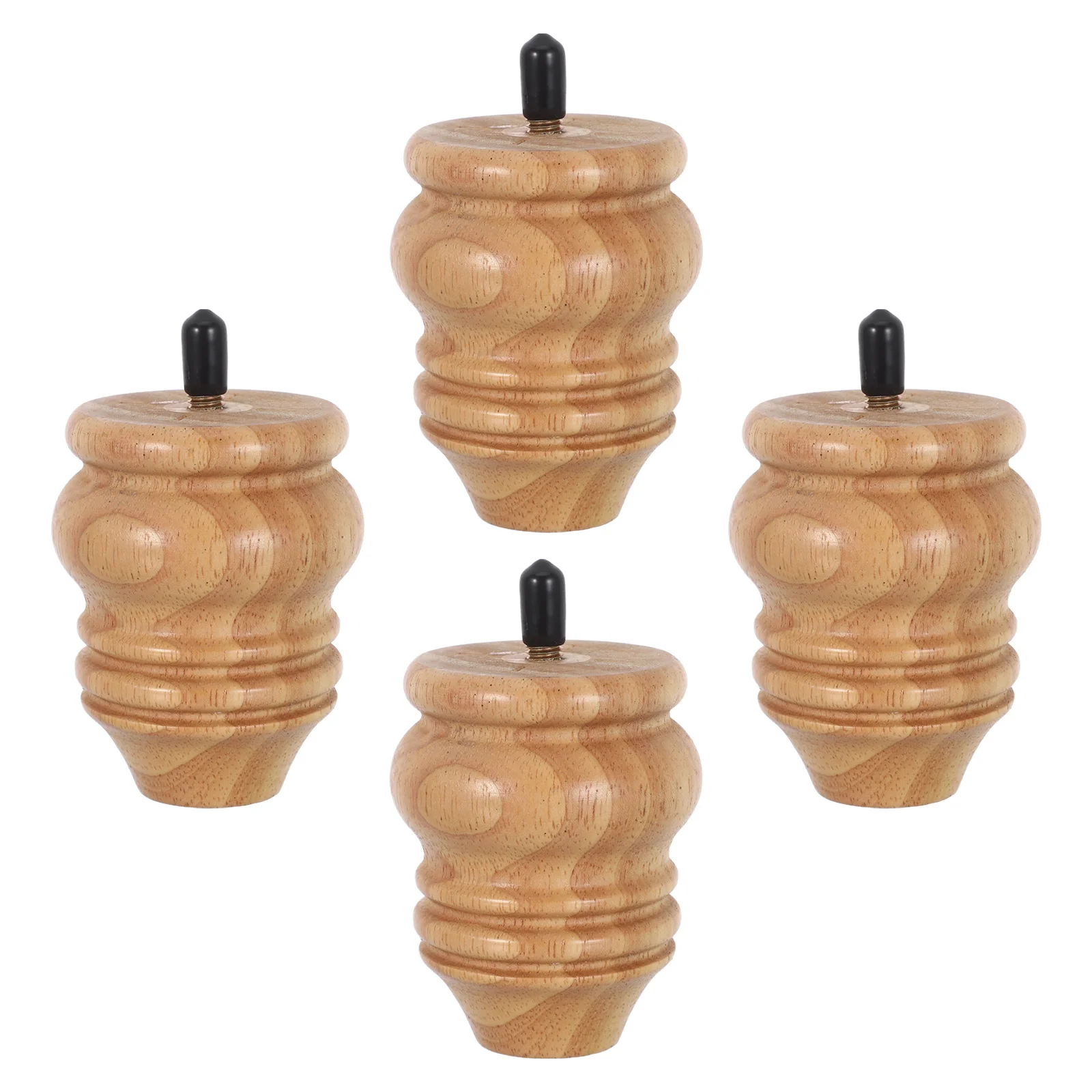 

4pcs Rubber Wood Furniture Legs 8Cm Gourd Shape Wooden Sofa Legs Replacement For Cabinet Table Chair Bed Couch Furniture Leg