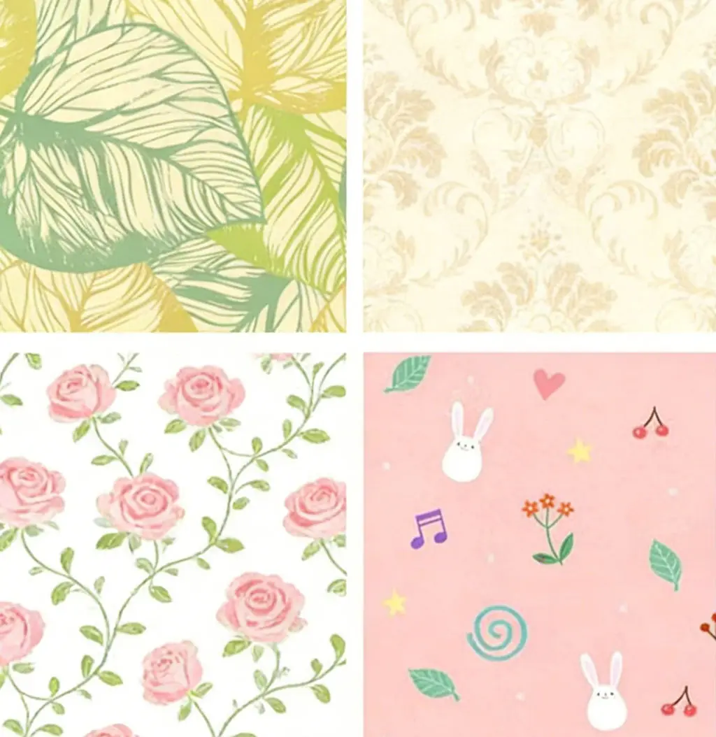 10 pçs 1:12 casa de bonecas bonito cereja papel de parede-a4 suprimentos de decoração em miniatura para casa de bonecas sala de estar quarto acessórios de casa de bonecas