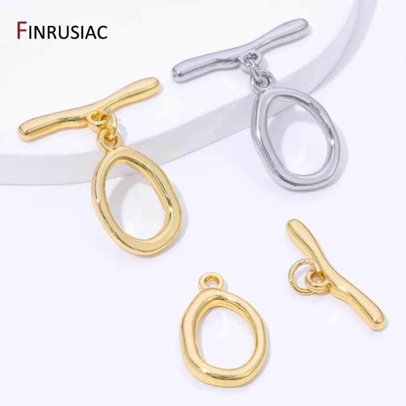 Fermoir OT ovale incurvé en laiton plaqué or 14K, connecteur à bascule pour la fabrication de bijoux, collier, Bracelet, accessoires