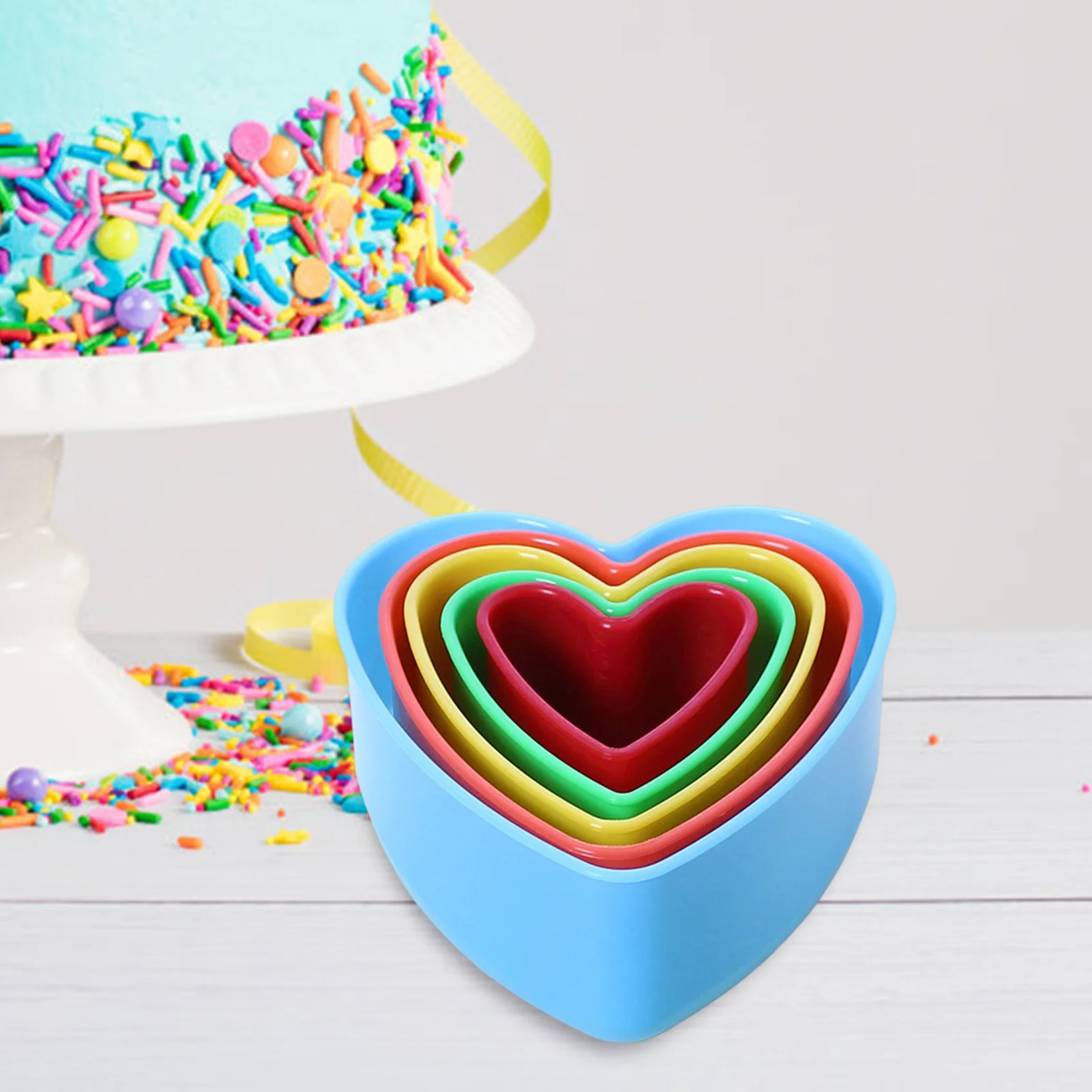 5pcs Heart-shaped Baking Molds Cute Heart Shape Smooth Surface Molds for Making Fishing Themed Cookies